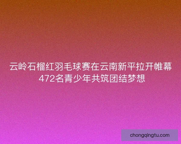 云岭石榴红羽毛球赛在云南新平拉开帷幕 472名青少年共筑团结梦想