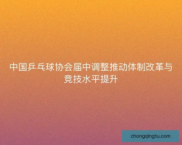 中国乒乓球协会届中调整推动体制改革与竞技水平提升